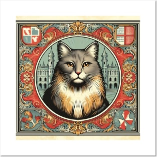 cat portrait t-shirt Posters and Art